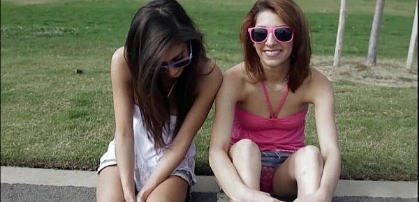  Two Teen BFFs Crave Big Cock At The Park